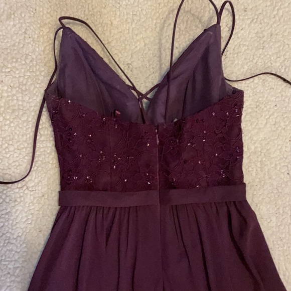 Mori Lee Madeline Gardner Bridesmaid #146 Dress Eggplant Prom - Picture 6 of 11